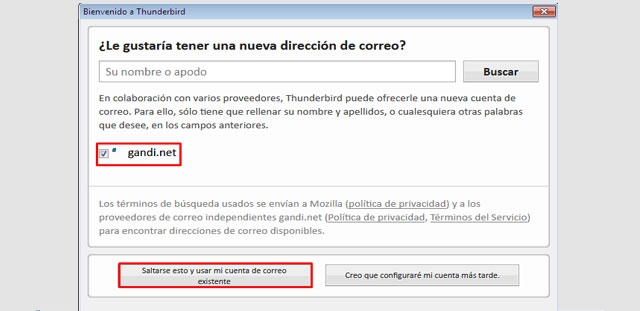 Configuración Mozilla Thunderbird