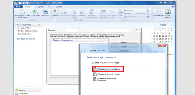 Configuración Windows Live Mail